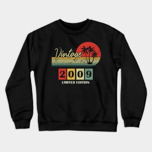 vintage 2009 14th birthday vintage tshirt design Crewneck Sweatshirt